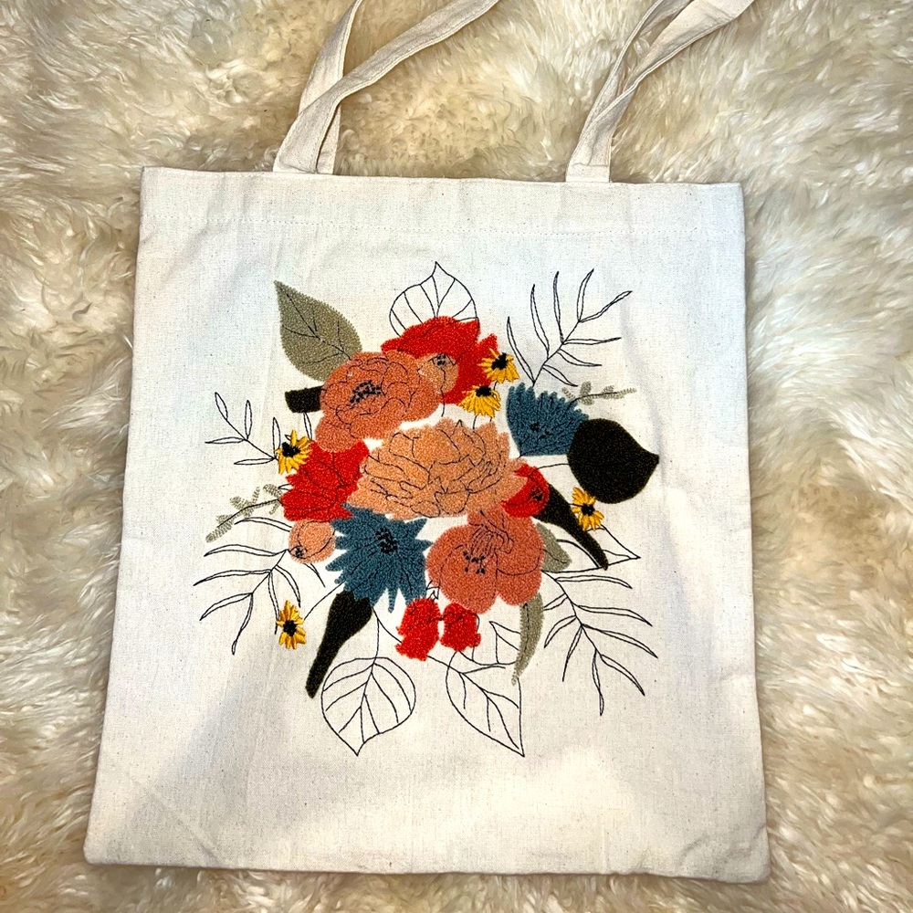 Embroidered Canvas Tote